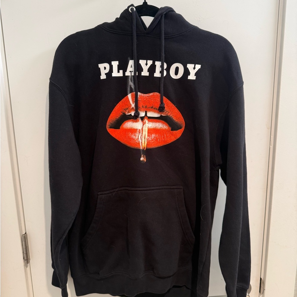 PLAYBOY Black Hoodie with Logo